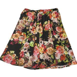 Modcloth Floral Midi Skirt - Black and Multicolor